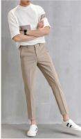 Fashion Casual Slacks Cropped Pants X201 กางเกงสแล็คชาย 5ส่วน สไตย์เกาหลี กางเกงขายาวชาย 28-34