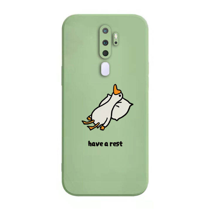 เคส-oppo-a5-2020-case-เคสการ์ตูนน่ารักเป็ดเคสซิลิโคนเหลว-flocking-ฝาครอบโทรศัพท์ป้องกัน-เคสโทรศัพท์