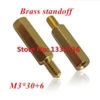 50pcs/lot M3x30 6 Brass Spacer Hex Standoff Pillar M3 Male x M3 Female-30mm Screw with Nuts