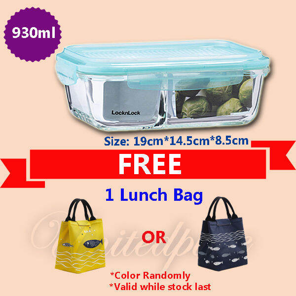 [Genuine] Lock & Lock Glass Food Container Food Storage Box Rectangular