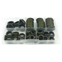 100Pcs Bonded Washer Metal Rubber Oil Drain Plug Gasket Fit Combined Washer Sealing Ring Assortment Kits