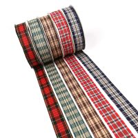 5Yards/Lot 2.5cm Multiple Options Scottish Plaid Grid Printed Ribbon for DIY Home Decoration Gift Wrapping Christmas Ribbons Gift Wrapping  Bags