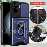 เคสสำหรับ Honor Honor90 90 Lite 90 Lite Honor90Lite 5G 2023วงแหวน Pelindung Logam เคสโทรศัพท์กรอบตัวยึดกดปกป้องกล้องกันกระแทกฝาครอบหลังแข็ง