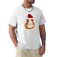 Christmas Guinea Pig In SantaS Hat T-Shirt Anime T-Shirt Funny T Shirts Custom T Shirts Short Sleeve Tee Men