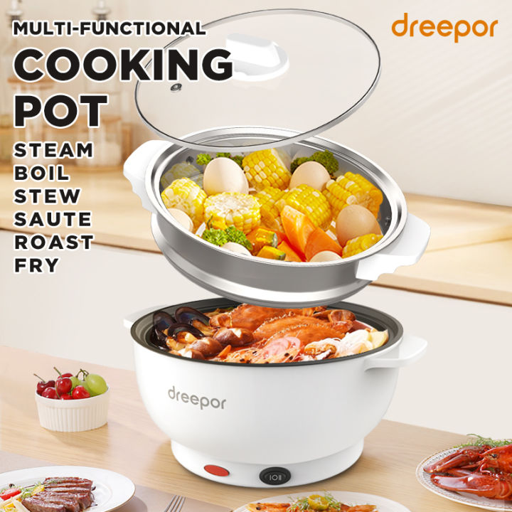 Dreepor Electric Cooker Multifunctional Electric Pot Double Handle ...