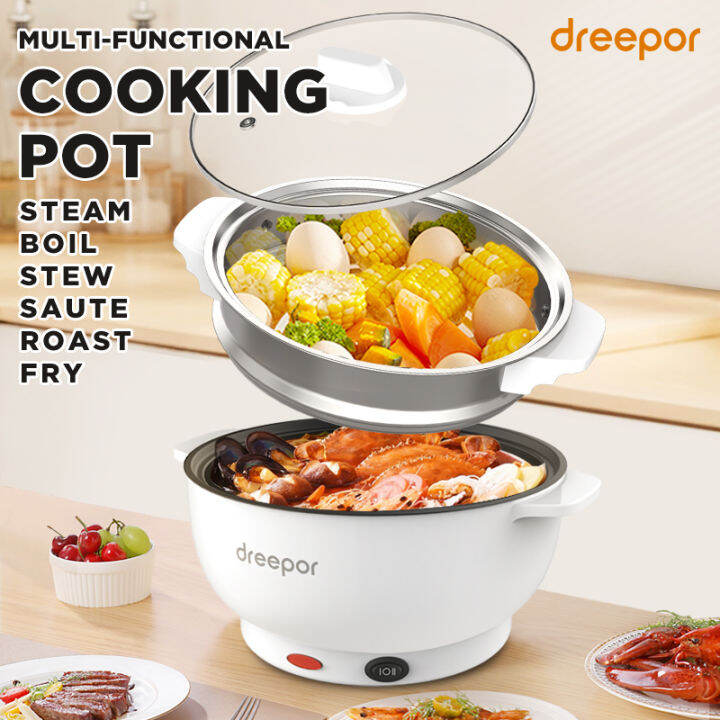 Dreepor Electric Cooker Multifunctional Electric Pot Double Handle