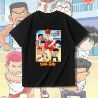 100%COTTONNew เสื้อยืดผ้าฝ้ายคอกลมแขนสั้นพิมพ์ลาย Manga Slam Dunk สําหรับผู้ชาย