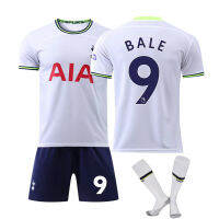 Tottenham Hotspur F.C.S NO.7 Son Heung-Mins 4Pcs เด็กผู้ใหญ่ชุดฟุตบอลถุงเท้าฟุตบอลเข่าเกียร์ NO.10 Harry Kanes สบายพอดีชุดฟุตบอล