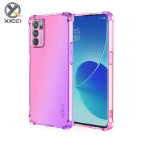 XICCI สำหรับ OPPO Reno 6Z 5G เคสไล่ระดับสีครอบ TPU นุ่มซิลิโคนเคสโทรศัพท์มือถือแบบมีด้านหลัง Cover ปลอกกันกระแทก