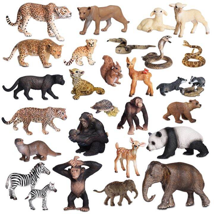 sile-schleich-childrens-simulation-plastic-toy-model-farm-animal-sheep-lion-leopard-elephant-panda