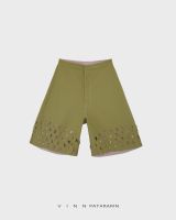 Vinn Patararin - Two tone Short laser cut - กางเกงขาสั้น สีเขียว-ชมพู  ใส่ได้สองด้าน TOUJOURS