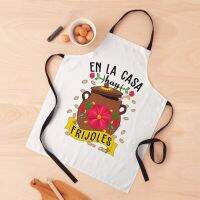 En la casa hay frijoles Funny Mexican foodApron kitchen and home items aesthetic uniforms woman kitchen aprons for girls Aprons