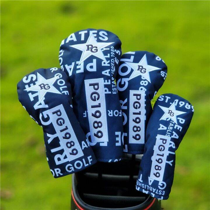 graffiti-star-smiley-lettering-golf-club-headcovers-for-driver-fairway-woods-hybrid-head-covers-fabrics-4pcs-set-protector-cover-towels