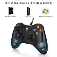 ✁✚❡ Xbox 360 Wired Game Controller จอยสติ๊กแบบมีสาย USB Gamepad สำหรับ Microsoft Xbox 360 PC Windows 7810 พร้อม Dual-Vibration Turbo