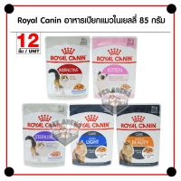 นาทีทอง ส่งฟรี Royal Canin Pouch 85 g. อาหารเปียก เนื้อนิ่ม ชนิด Jelly สำหรับแมว 1 กล่อง (12 ซอง)