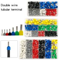 ♈☈ Double Wire Tubular Terminal TE0.5-6.0mm 250/320/900pcs Box Ferrule Insulated Crimping Terminal Connector Kit