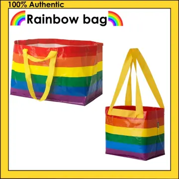 Ikea Kvanting Rainbow Striped Pride Reusable Tote Bag NEW