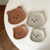 Cute Bear Bowl Plate Ceramics Kawaii Breakfast Dinner Salad Fruit Decorative Dish Kitchen Tableware Accessories For Kids Girl