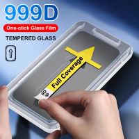 [Electronic film] 999D One Click การติดตั้งฝาครอบกระจกนิรภัยสำหรับ iPhone 13 12 11 Pro Max 14 Mini X XR XS หน้าจอป้องกันฟิล์มแก้ว