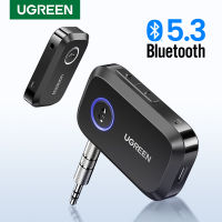 UGREEN Bluetooth Car Receiver Adapter 3.5Mm AUX Jacks For Car Speakers Audio Music Receiver Hands Free Bluetooth 5.3 Adapter