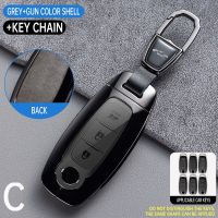 Zinc Alloy+Leather Car Key Case Holder Cover Chain For Nissan Qashqai Altima Ariya 2022 2023 Remote Control Key Shell