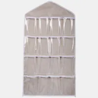 Hot 16Pockets WardrobePockets Clear Hanging Bag Socks Bra Underwear Stationery Rack Hanger Storage Saving Space Tidy Organizer