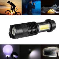 3800LM Q5 COB LED Flashlight Ultra Bright Zoomable Mini LED Flashlight Use AA 14500 Battery Focus Light 3 Mode Torch for outdoor Rechargeable  Flashli