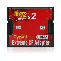 1/2พอร์ตสล็อต Micro SD SDHC TF ถึง CF Type I Flash Compact Card Reader อะแดปเตอร์