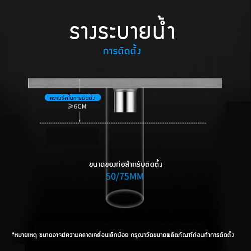 รางระบายน้ำ-ท่อตรงกลาง-ตะแกรงระบาย-น้ำสแตนเลส304-ฝาครอบเส้นตรงสแตนเลสหนาแข็งแรง-รุ่น-c1l103-c1l108