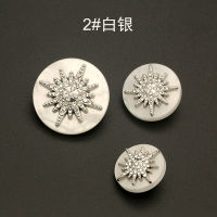 6pcs White Black Metal Gold Diamond Rhinestone Buttons for Clothing Needlework Sewing Blouse Women Cardigan Sweater Suit Coat