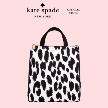  Kate Spade New York Insulated Lunch Tote, Small Lunch Cooler,  Cute Lunch Bag for Women, Blue Thermal Bag with Double Zipper Close and  Carrying Handle, Joy Dot: Home & Kitchen