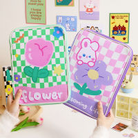 Korea Checkered 11inch Leather Laptop Protective Sleeve 9.7 10.2 11 inch Storage Bag Girl Clutch Stationary Organzier