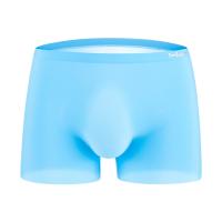 【CW】 3Pcs Seamless Men Silk Breathable Transparent Men  39;s Panties Bxoers Shorts Boxershorts MR8052