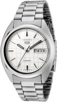 Seiko Mens SNXF05 Seiko 5 Automatic White Dial Stainless Steel Watch