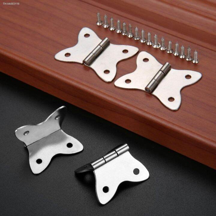 4pcs-set-butterfly-metal-hinges-w-screws-cabinet-door-luggage-furniture-4-holes-decor-silver-jewelry-box-wine-case-gift-37x30mm