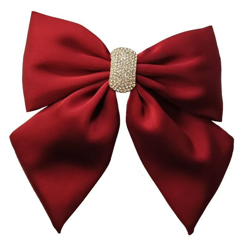 Big Bow Hair Ribbon Clip Korean Style Simple Wind Red Velvet Grid Hair Clip  Claret Bowknot Women Hair Accessories Hairpin | Lazada Ph