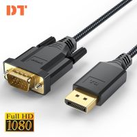 ☢ DteeDck Display Port DP to VGA Adapter Cable 6ft Male to Male Braided Cord for Monitor Desktop Laptop Display Projector HDTV