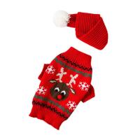 Dogs Sweaters Reindeer Cartoon Reindeer Christmas Dog Sweater Holiday Dog Sweater with Scarf Pet Winter Knitwear Warm Clothes excitement