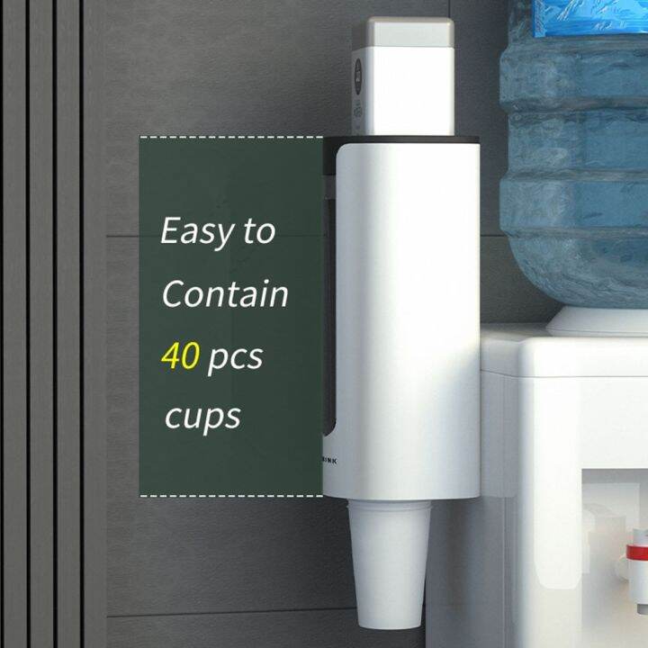 single-cup-dispenser-pull-type-disposable-paper-cups-automatic-remove-taker-wall-mounted-saving-organizer-kitchen-home-storage