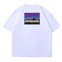 Patagonia เสื้อยืดผู้ชายแขนสั้นและแฟชั่นของผู้หญิงวินเทจคลาสสิกแบรนด์แฟชั่นต่างประเทศ Comfort กลางแจ้ง