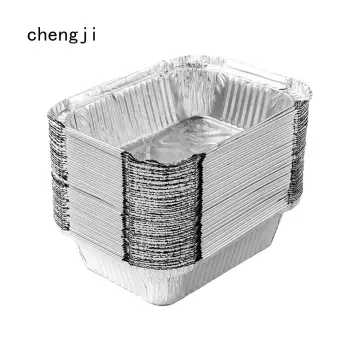 10Pcs Disposable Aluminum Foil Pans Grill Catch Tray Food