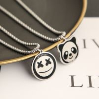 Titanium steel panda long sweater chain trendy autumn winter new Korean hip hop lovely necklace niche design