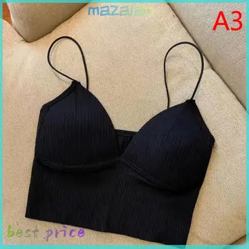 Ladies Camisole Slim Fit Sexy Stretch Push Up Bra With Chest Pads Cropped
