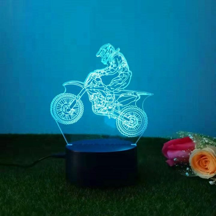 อะนิเมะ3d-ไฟกลางคืนรถรุ่นโคมไฟ3d-ที่มีสีสันประดับห้อง3d-แสงของขวัญวันเกิดจักรยานไฟ-led-เด็กของขวัญเทศกาล
