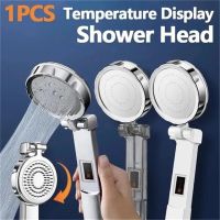 Handheld Bathroom Shower Spray Head Digital Temperature Display Foldable High Pressure Smart Digital Water-Saving Shower Head Plumbing Valves