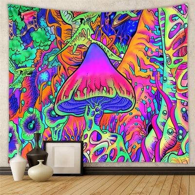 Psychedelic Mushroom Tapestry Indian Tapestry Wall Hanging Bohemian Psychedelic Witchcraft Sunn Moon Tapestry Tapiz Tapestries Hangings