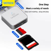 [Vktech] 2-In-1สำหรับการ์ดความจำเครื่องอ่านการ์ดแบบพกพาโทรศัพท์มือถือปลั๊กแอนด์เพลย์เครื่องอ่านการ์ดเครื่องอ่านการ์ดภายนอกสำหรับแท็บเล็ตโทรได้ iPhone Micro Type-C