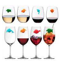 24PCS Cute Animal Shape Wine Glass Charm Silicone Animals Wine Glass Tag Wine Glass Marker For Bar Water Cup Accessories Bar Wine Tools