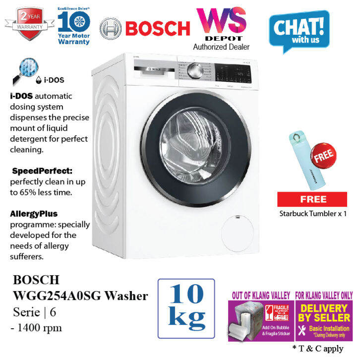 Bosch WGG254A0SG Series 6 Front Load Washing Machine 10KG Lazada