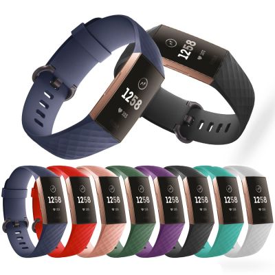 สายรัดข้อมือซิลิโคนสำหรับ Fitbit Charge 4 3สร้อยข้อมืออัจฉริยะ Charge3ขนาดพอดีสายนาฬิกาหนังสายนาฬิกา Charge4